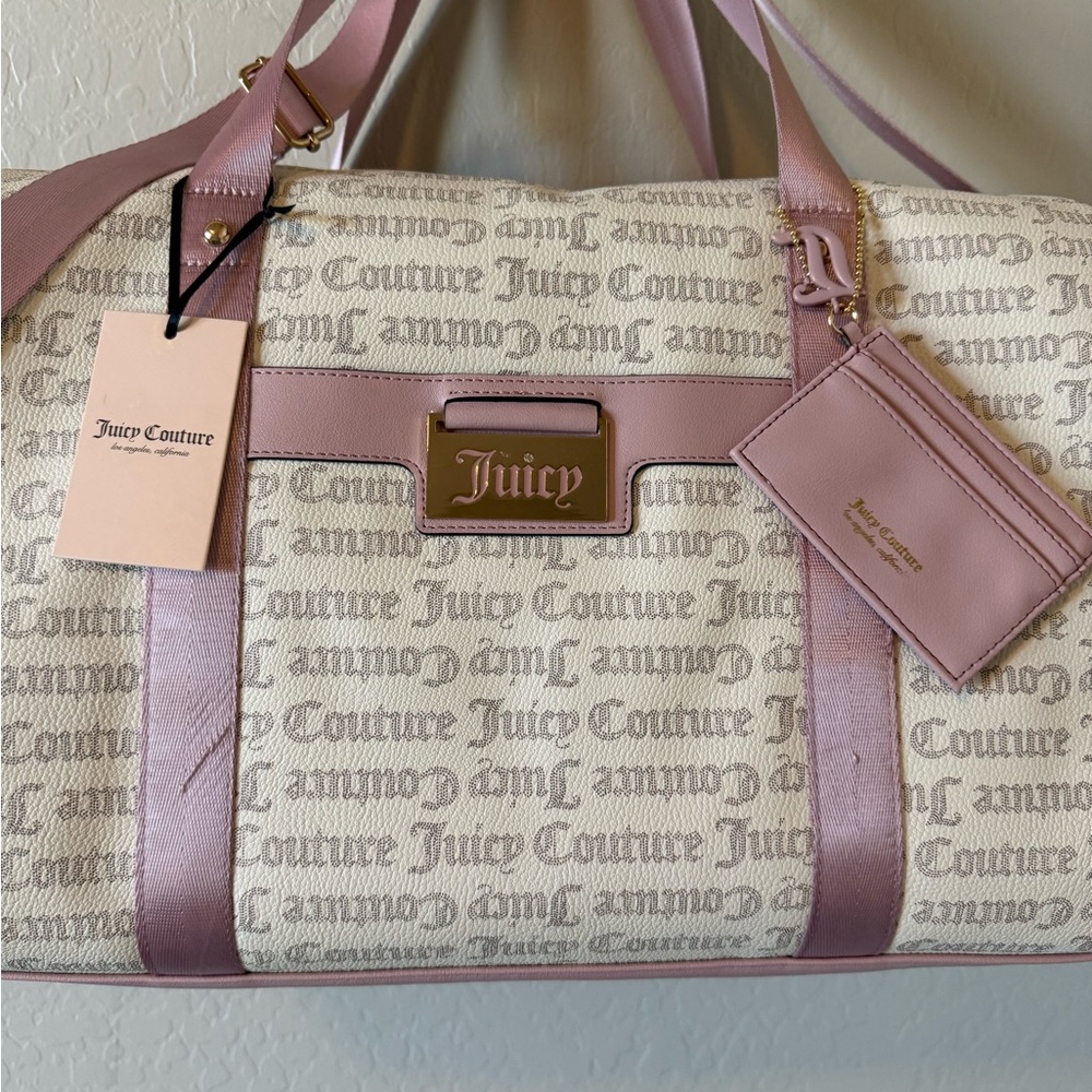 NWT - Juicy Couture "Miss Juicy" Weekender Duffle Bag Pink Diamond - Picture 3 of 8